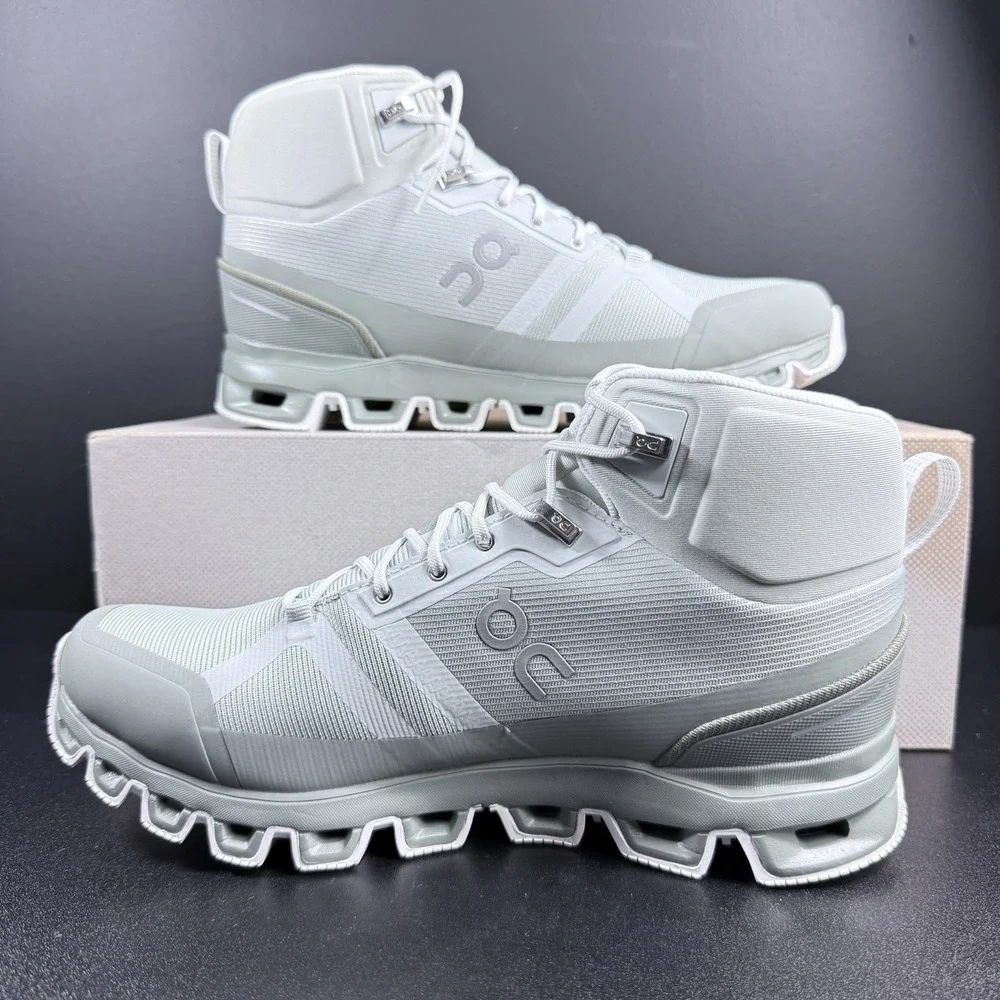 On Cloudrock Waterproof Women Mineral Kelp Hiking Boots Size 9.5 Gray 23.99046